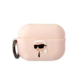 Husa Karl Lagerfeld KLAP2RUNIKP AirPods Pro 2 cover pink/pink Silicone Karl Head 3D