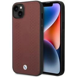 Husa Case BMW BMHCP14S22RFGR iPhone 14 6.1" Burgundy/burgundy Leather Diamond Pattern