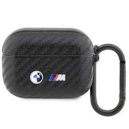 Husă Bmw Carbon Double Metal Logo pentru AirPods Pro 1/2 – Negru