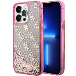 Husa Guess GUHCP14LLC4PSGP iPhone 14 Pro 6.1" pink/pink hardcase Liquid Glitter 4G Transculent