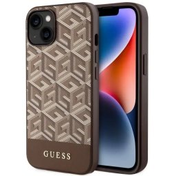 Husa Guess GUHMP14MHGCFSEW iPhone 14 Plus 6.7" brown/brown hard case GCube Stripes MagSafe