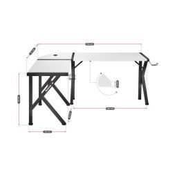 Birou Gaming Gaming desk Huzaro Hero 6.3 White