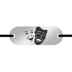 Martisor Bratara Inox Barbati Placuta Argintie Masti Teatru