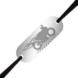 Martisor Bratara Inox Barbati Placuta Argintie Motocicleta Viteza