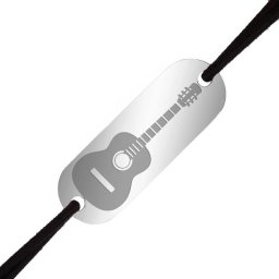 Martisor Bratara Inox Barbati Placuta Argintie Muzica Chitara
