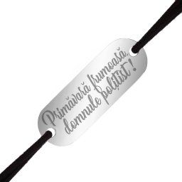 Martisor Bratara Inox Barbati Placuta Argintie Urare Politist