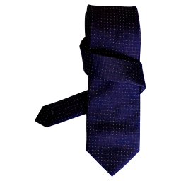 Cravata matase Jacquard Gentlemen`s Corner - mov cu puncte albe