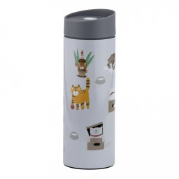 Cana termos 350ml, gri, model pisici, Pets