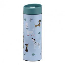 Cana termos 350ml, albastru, model catei, Pets