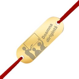 Martisor Bratara Inox Placuta Aurie Tabla Diriginta