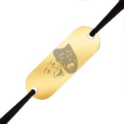 Martisor Bratara Inox Barbati Placuta Aurie Masti Teatru
