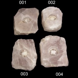 Suport Lumanare din Cuart Roz Mineral Natural - 12-15 x 10-11 x 4-5 cm - 1 Buc