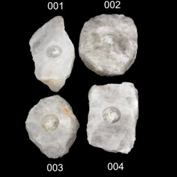Suport Lumanare din Cuart Alb Mineral Natural - 14-17 x 10-13 x 5-6 cm - 1 Buc