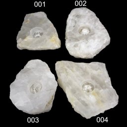 Suport Lumanare din Cuart Alb Mineral Natural 14-21 x 13-15 x 4-5 cm - 1 Buc