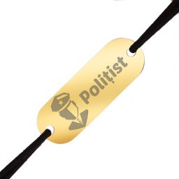 Martisor Bratara Inox Barbati Placuta Aurie Politist