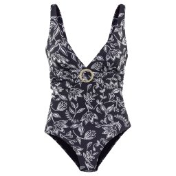 VIVANCE Costum de baie întreg negru / alb