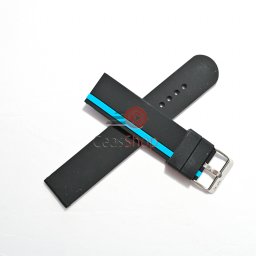 Curea neagra cu albastru silicon ceas sport 24mm - 10040112