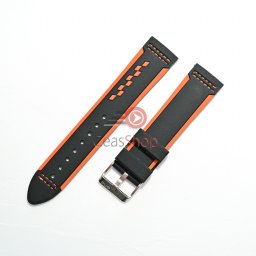 Curea silicon neagra Racing cu portocaliu 26mm - 10010118