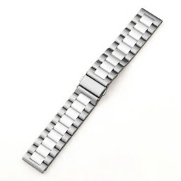 Bratara smartwatch argintie cu alb cu telescop Quick Release 22mm