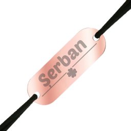Martisor Bratara Inox Placuta Rose Gold Barbati Nume Serban