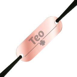 Martisor Bratara Inox Placuta Rose Gold Barbati Nume Teo