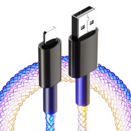 MXM Cablu de încărcare și sincronizare USB/Lightning pentru Apple cu iluminare din spate, 1 metru