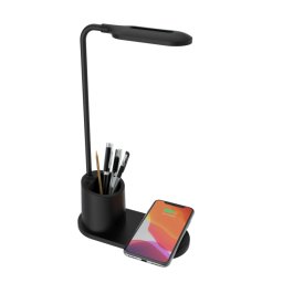 MXM Statie de incarcare wireless 2 în 1 + lampă - negru