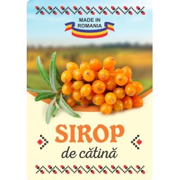 Etichete sticle personalizate, Sirop de catina, 100x70 mm, 1000 buc rola
