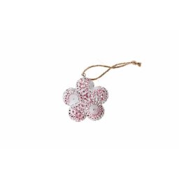 Floare metal 6 cm roz pentru aranjamente florale
