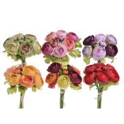 Buchet ranunculus 6 fire+ 3 boboci din flori artificiale