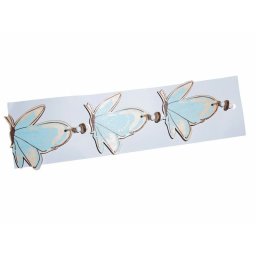 Fluturi lemn bleo 9 cm pentru aranjamente florale set 3 buc