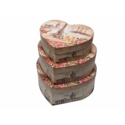 Cutii tip inima pentru flori set 3 buc