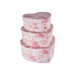 Cutii tip inima pentru flori set 3 buc