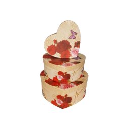 Cutii tip inima pentru flori set 3 buc