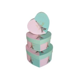 Cutii tip inima pentru flori set 3 buc