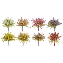 Buchet bobite+floricele artificiale color