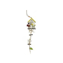 Ghirlanda casuta lemn color+floricele pentru decoratiuni florale