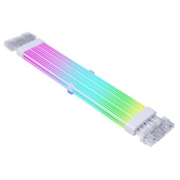 Cablu prelungitor RGB adresabil Acegeek AC38 white 3x8 pini Triple PCIe VGA, 12 benzi iluminare LED