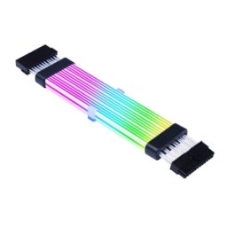 Cablu prelungitor RGB adresabil Acegeek AC24 Black 24 pini ATX, 12 benzi iluminare LED