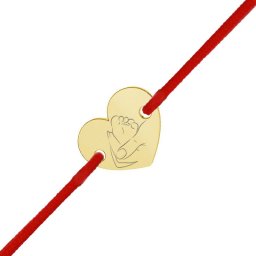 Martisor Bratara Argint 925 Placat Aur 24K Inima medie Bebe