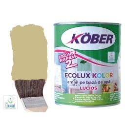 Vopsea pe baza de apa Ecolux Kolor Lucios RAL 1000 Bej Verde 2.5 l Kober,