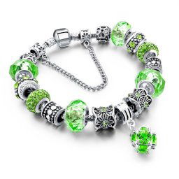 Bratara femei tip Pandora Green Nature Special