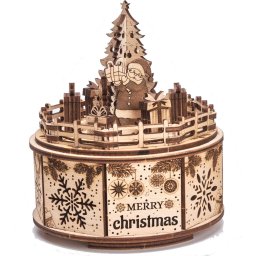Puzzle 3D mecanic, Cadouri de la Mos Craciun, WT, lemn, 92 piese
