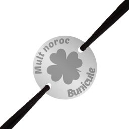 Martisor Bratara Inox Barbati Banut Argintiu Mult Noroc Bunicule