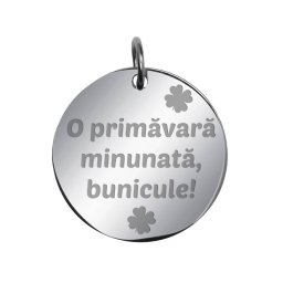 Martisor Pandantiv Inox Banut Argintiu Urare Bunic