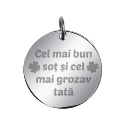 Martisor Pandantiv Inox Banut Argintiu Sot si Tata