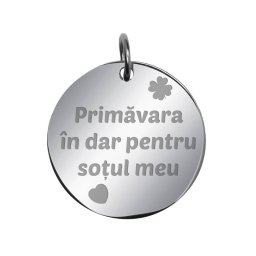 Martisor Pandantiv Inox Banut Argintiu Urare Sot