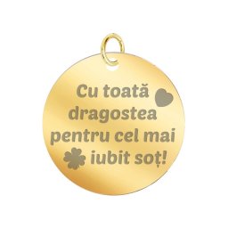 Martisor Pandantiv Inox Banut Auriu Iubit Sot
