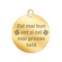 Martisor Pandantiv Inox Banut Auriu Sot si Tata
