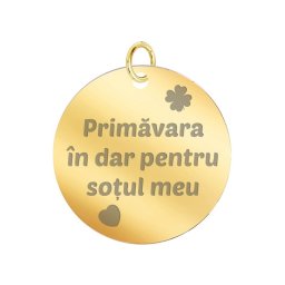 Martisor Pandantiv Inox Banut Auriu Urare Sot